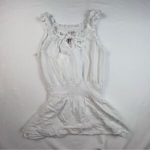 American Star - Women’s Sleeveless Top - White - Medium - Embroidered